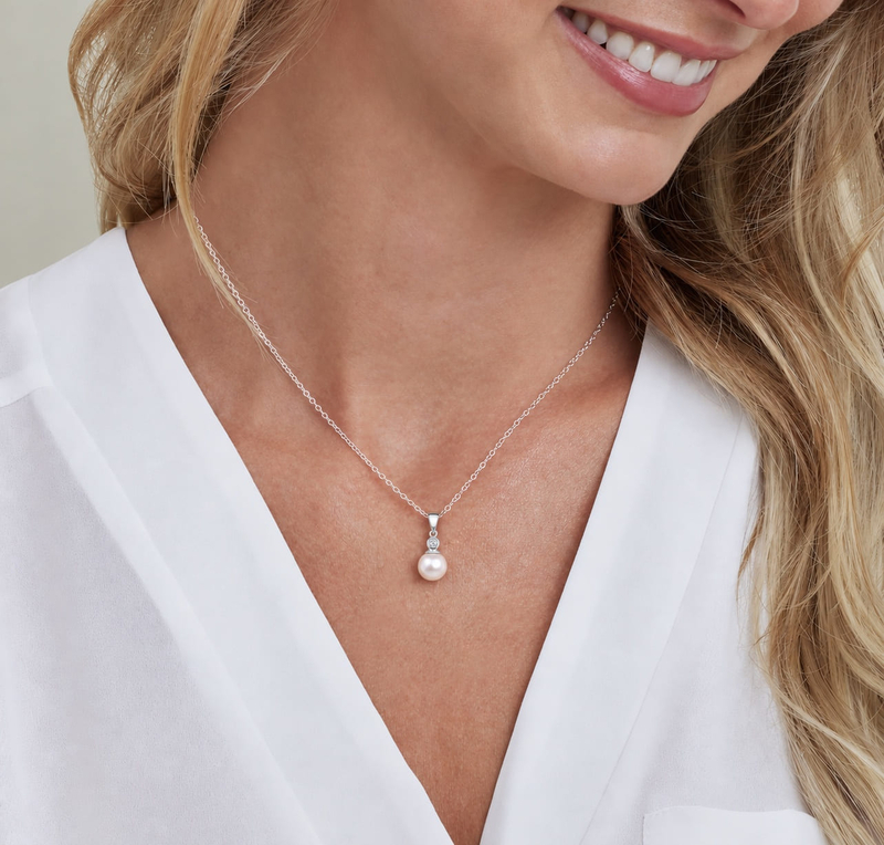 Akoya Pearl & Diamond Michelle Pendant - Secondary Image