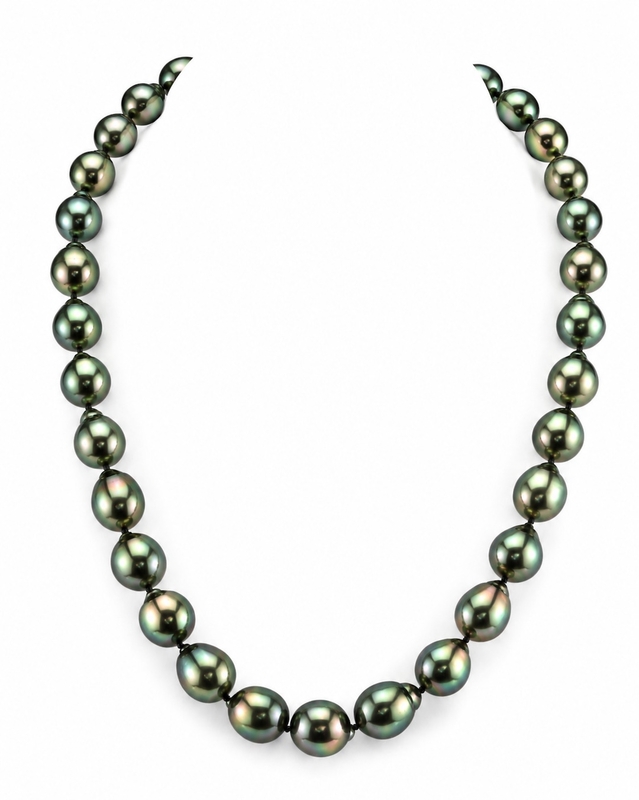 9-11mm Peacock Tahitian South Sea Baroque Pearl Necklace