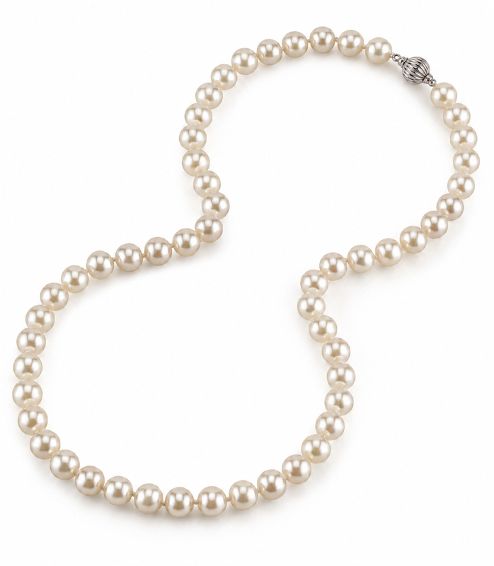 7.5-8.0mm Japanese Akoya White Choker Length Pearl Necklace - AAA Quality