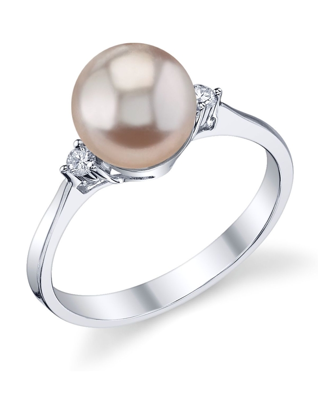 Pink Freshwater Pearl & Diamond Jordana Ring