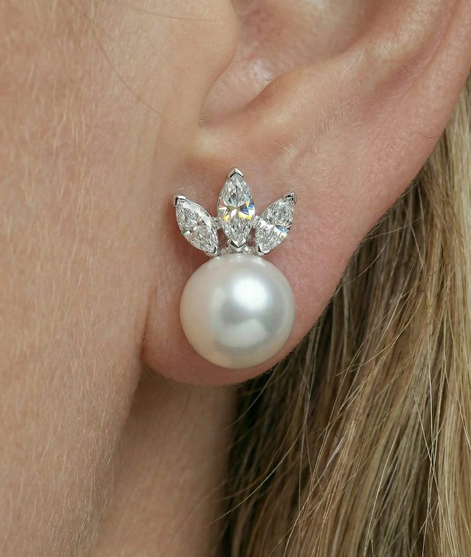 White Freshwater Pearl Imperial Earrings - Secondary Image