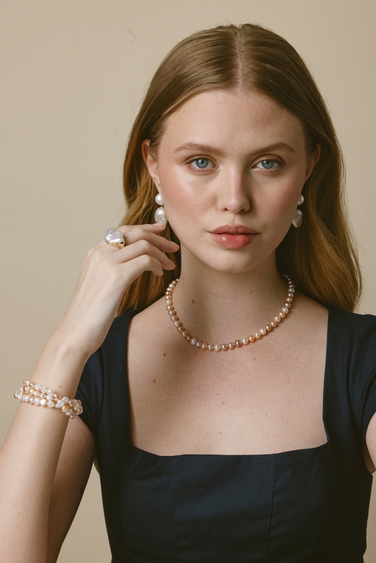 White Freshwater Baroque Pearl Isla Ring - Secondary Image