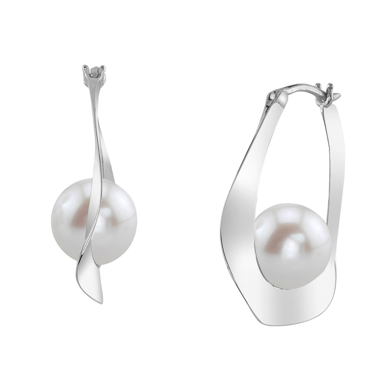 Freshwater Pearl Hoop Sloane Dangling Earrings