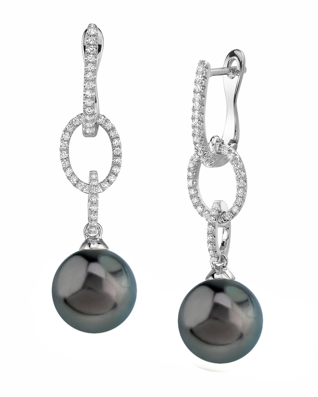 Tahitian South Sea Pearl & Diamond Lucy Earrings