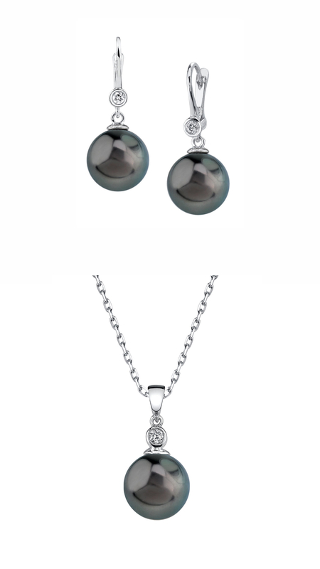 Tahitian South Sea Pearl & Diamond Michelle Jewelry Set