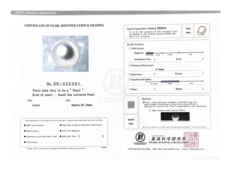 18mm White South Sea Loose Pearl - PSL Certified - Model Image