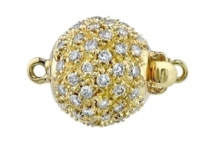 Diamond Pave Clasp  18K Yellow Gold