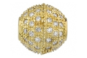 Diamond Pave Clasp  18K Yellow Gold