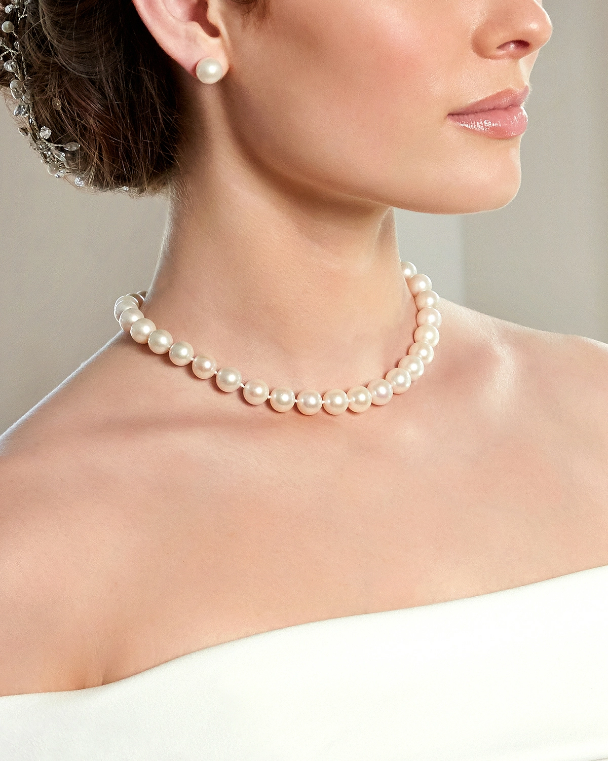 10.0-10.48mm Japanese Akoya White Pearl Necklace - GIA Certified