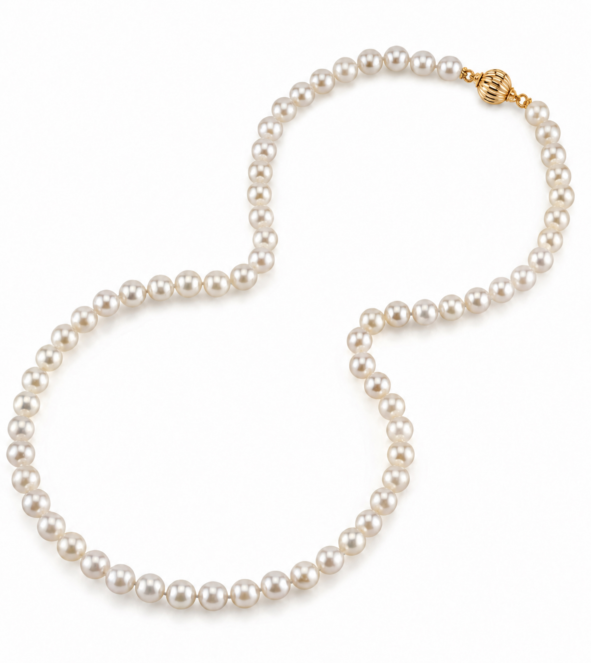6.0-6.5mm Japanese Akoya White Pearl Necklace - AAA Quality - Third Image
