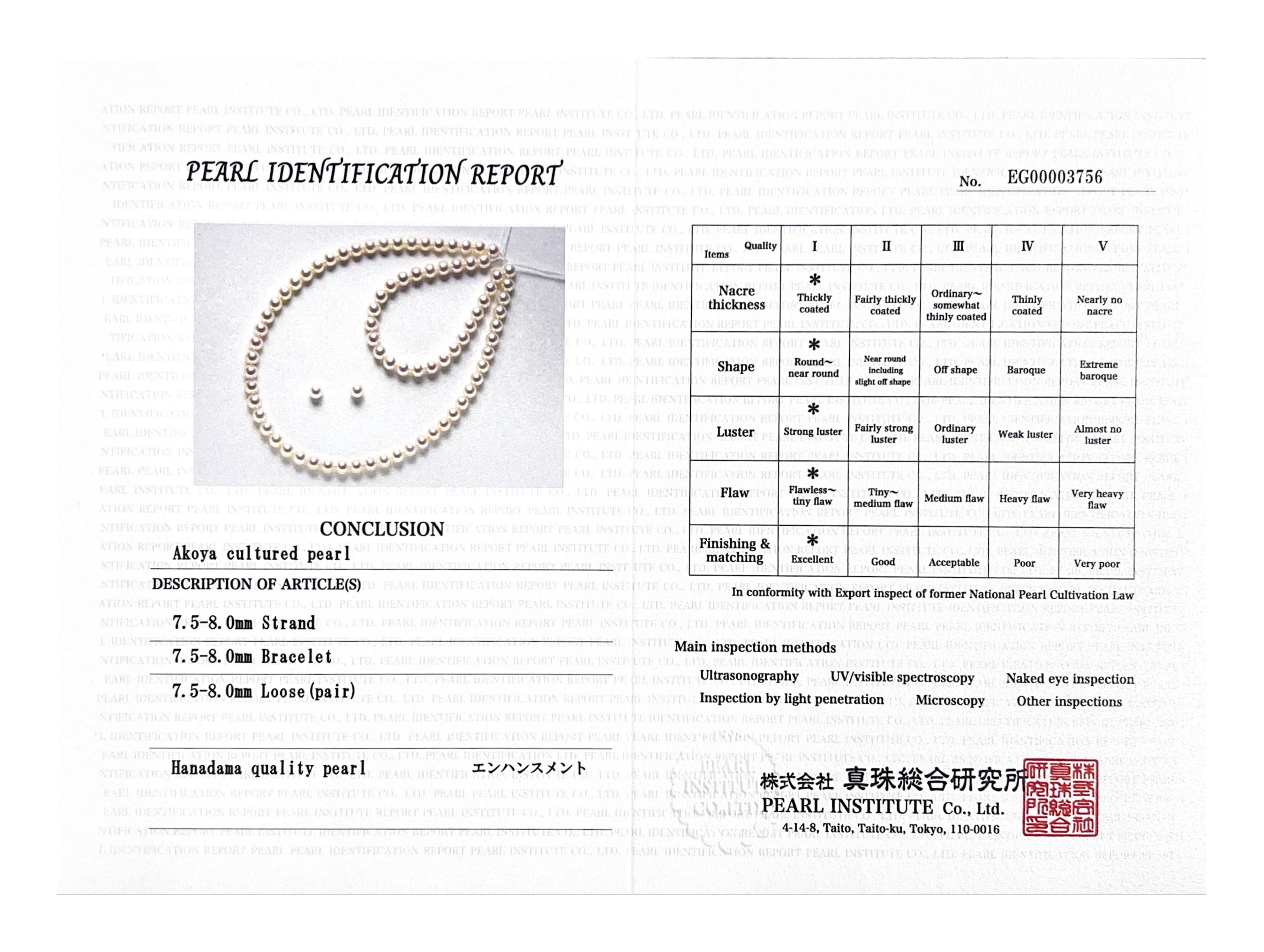 7.5-8.0mm Hanadama Pearl Set - Third Image