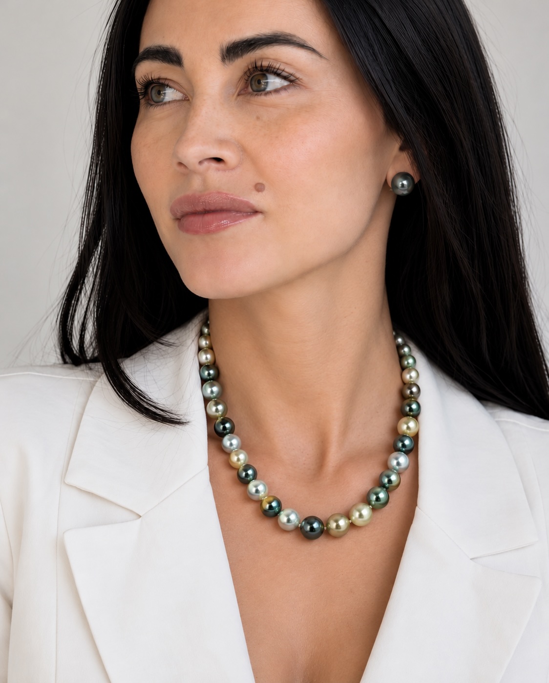 8-10mm Tahitian South Sea Multicolor Pearl Necklace - Secondary Image