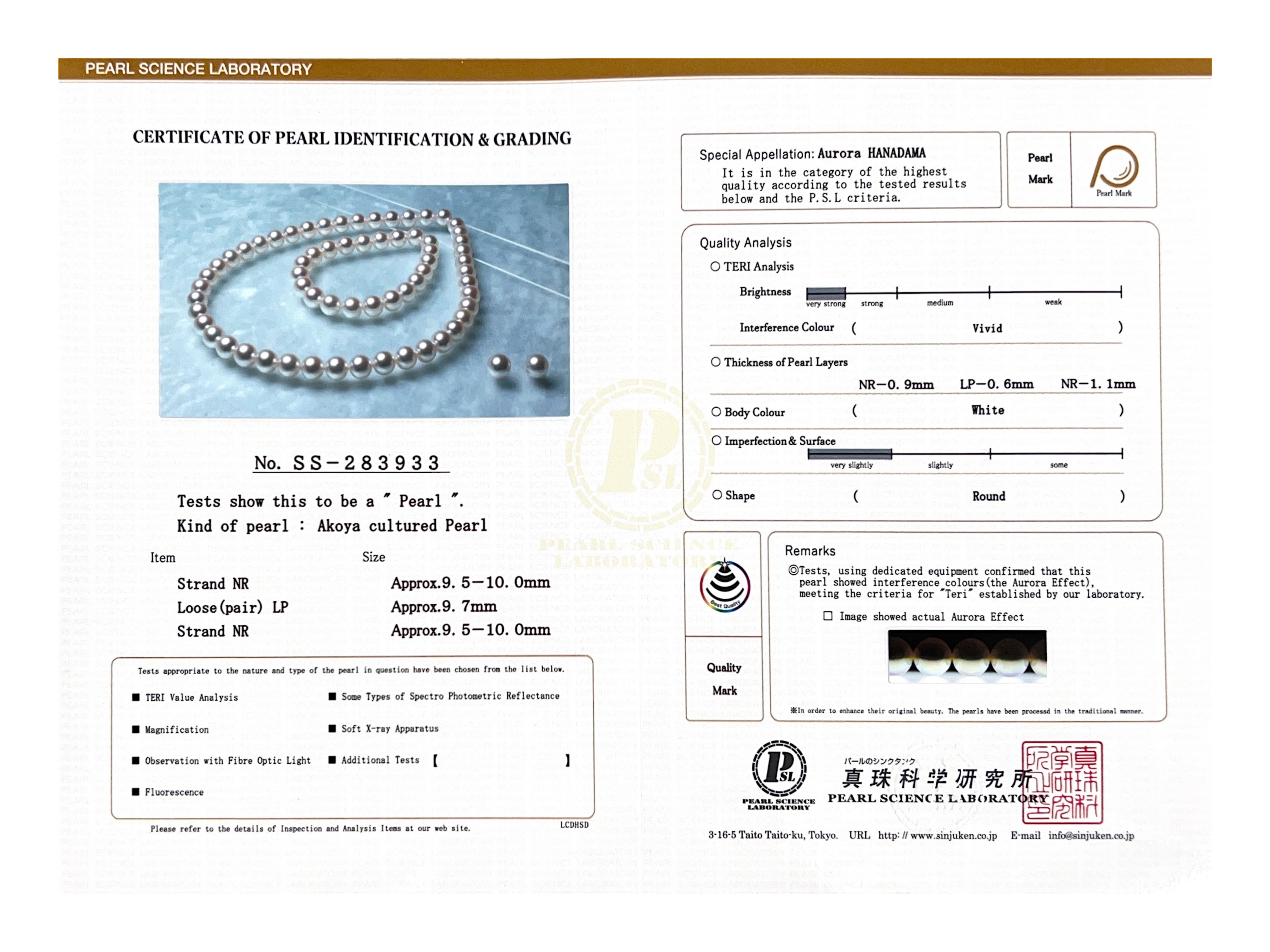 9.5-10.0mm Hanadama Pearl Set