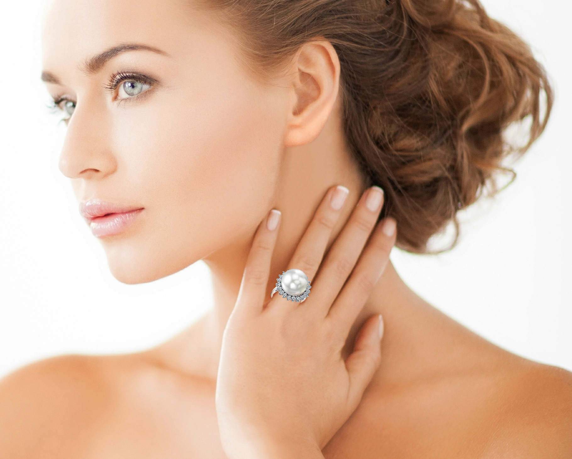 Freshwater Pearl & Diamond Sage Ring