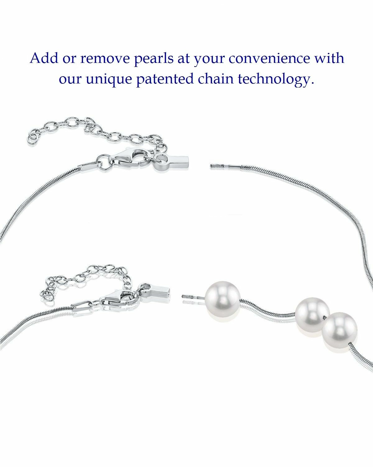 Pearl Moments - 6.5-7.0mm Akoya Pearl Silver Adjustable Chain Necklace