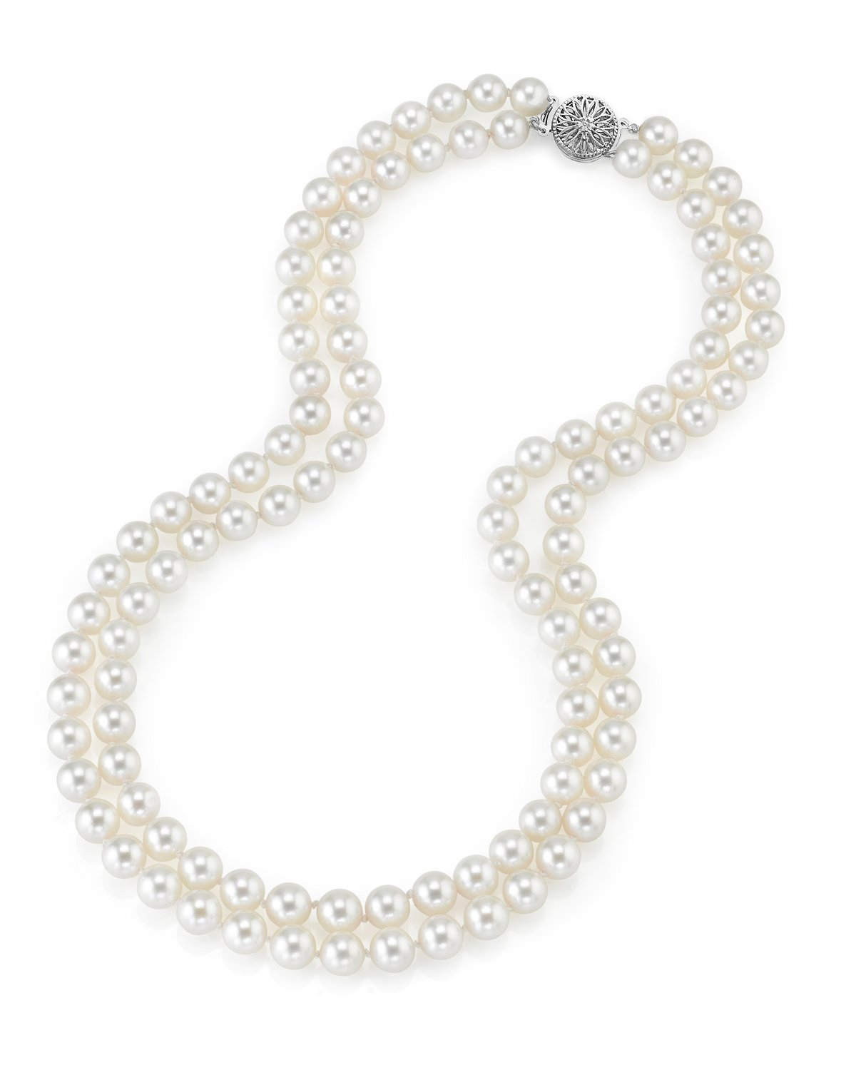 8.5-9.5mm White Freshwater Pearl Double Strand Necklace