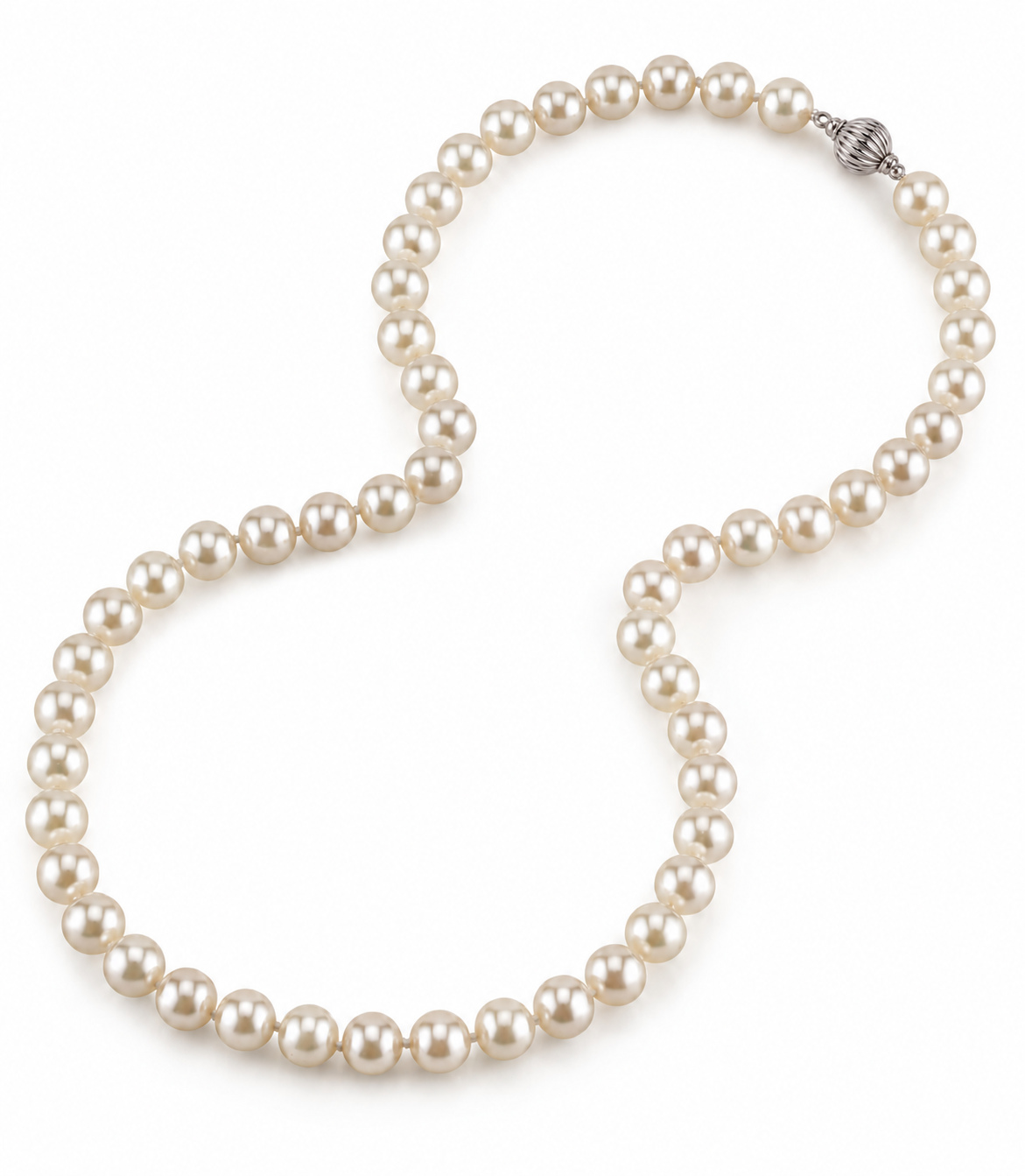 7.5-8.0mm Japanese Akoya White Pearl Necklace - AA+ Quality
