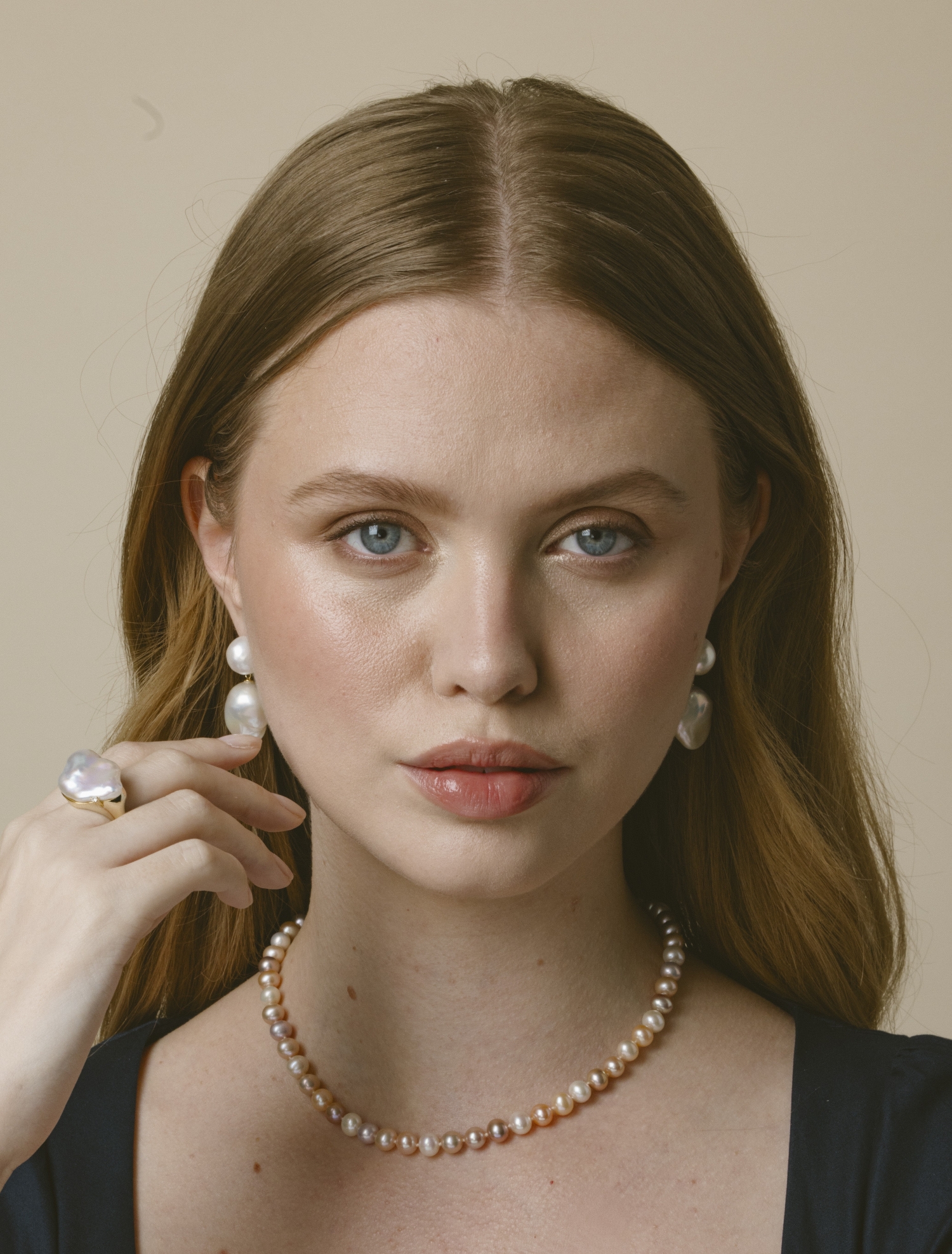 White Freshwater Baroque Pearl Glory Earrings