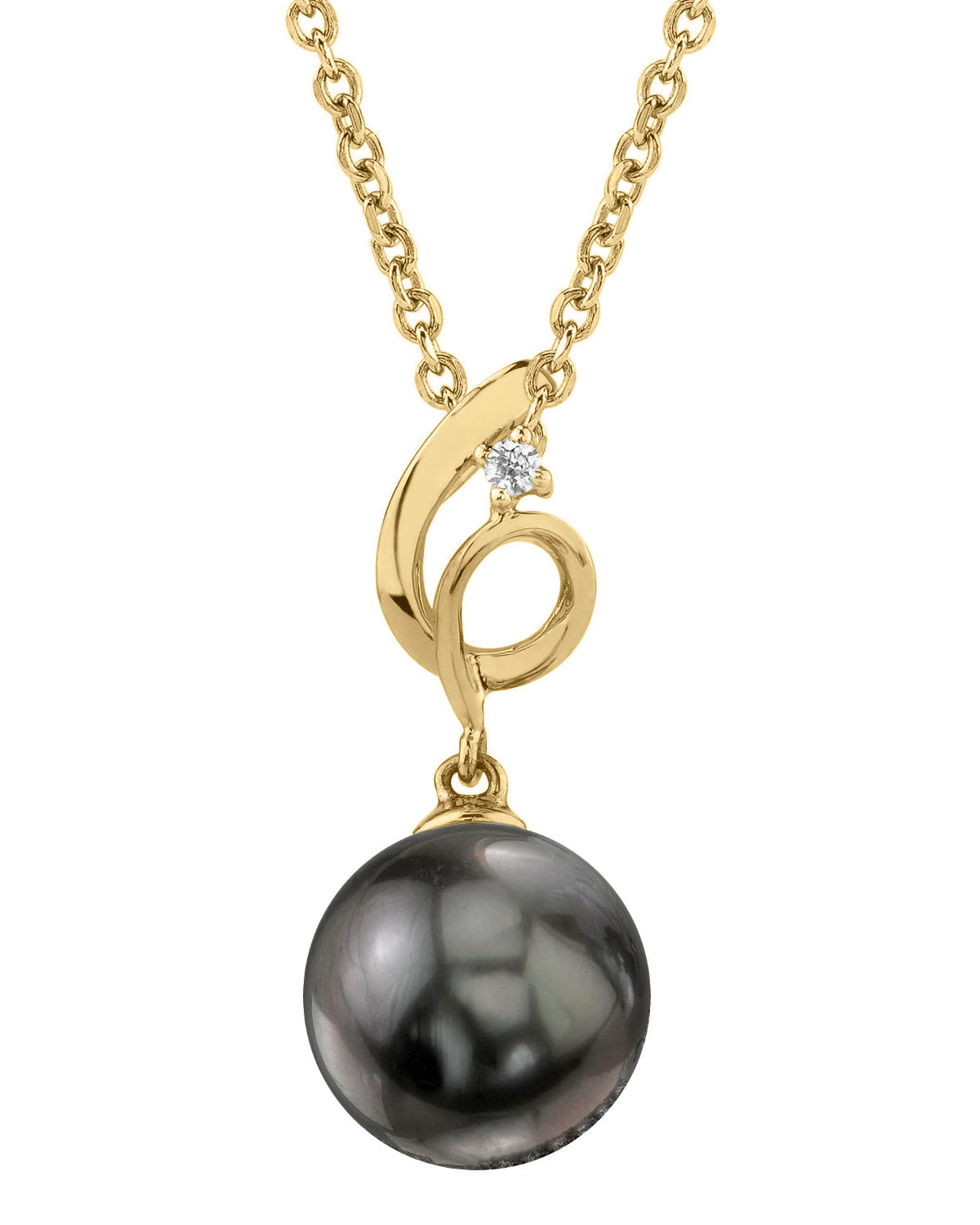 14K Gold Tahitian South Sea Pearl & Diamond Symphony Pendant