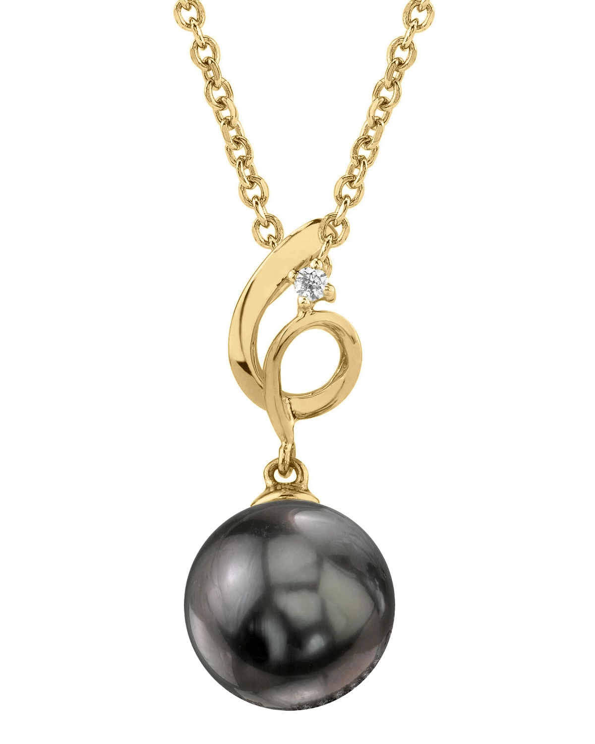 14K Gold Tahitian South Sea Pearl & Diamond Symphony Pendant