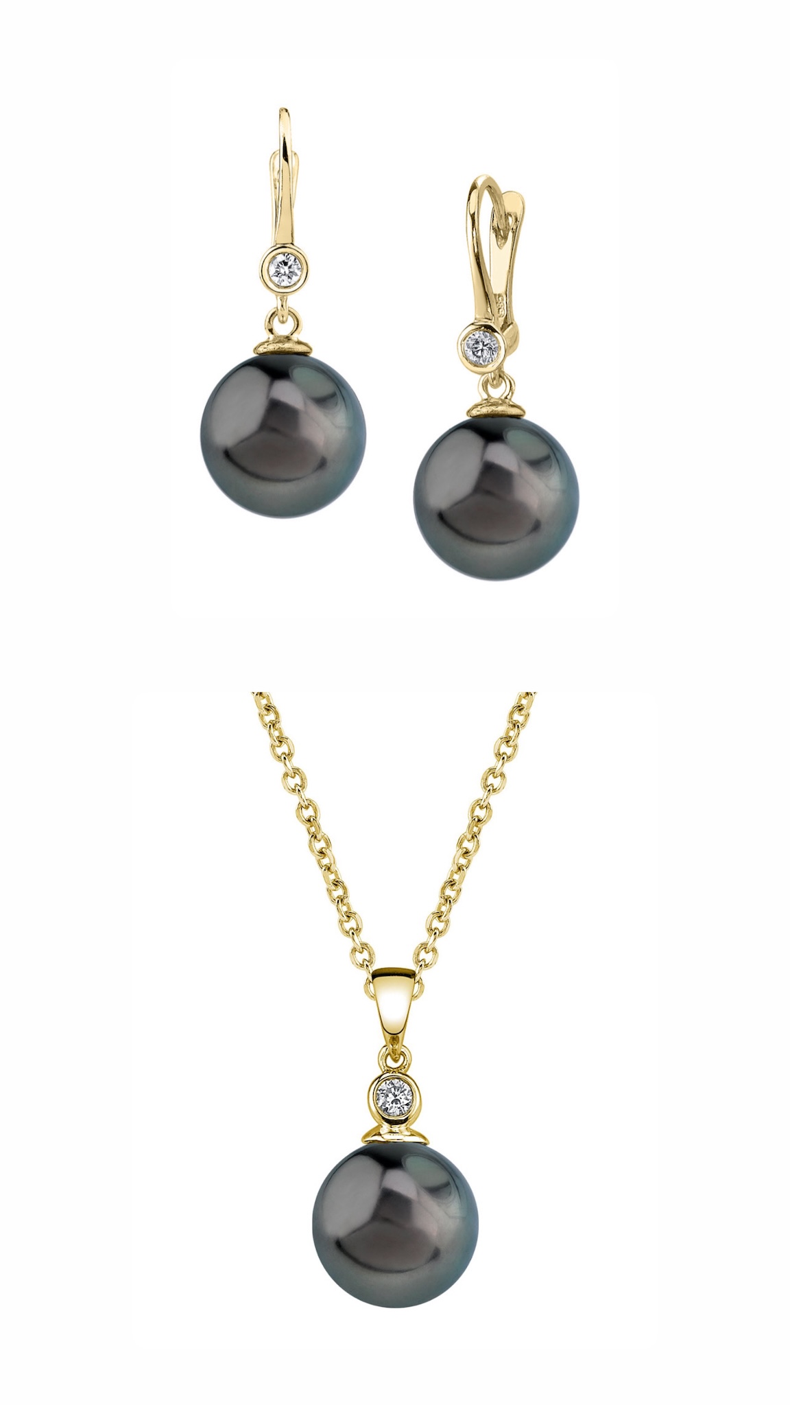 Tahitian South Sea Pearl & Diamond Michelle Jewelry Set